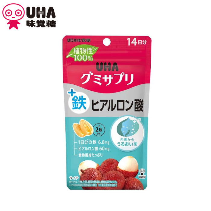UHA 味覺糖 100％植物性軟糖 鐵 玻尿酸 大豆異黃酮