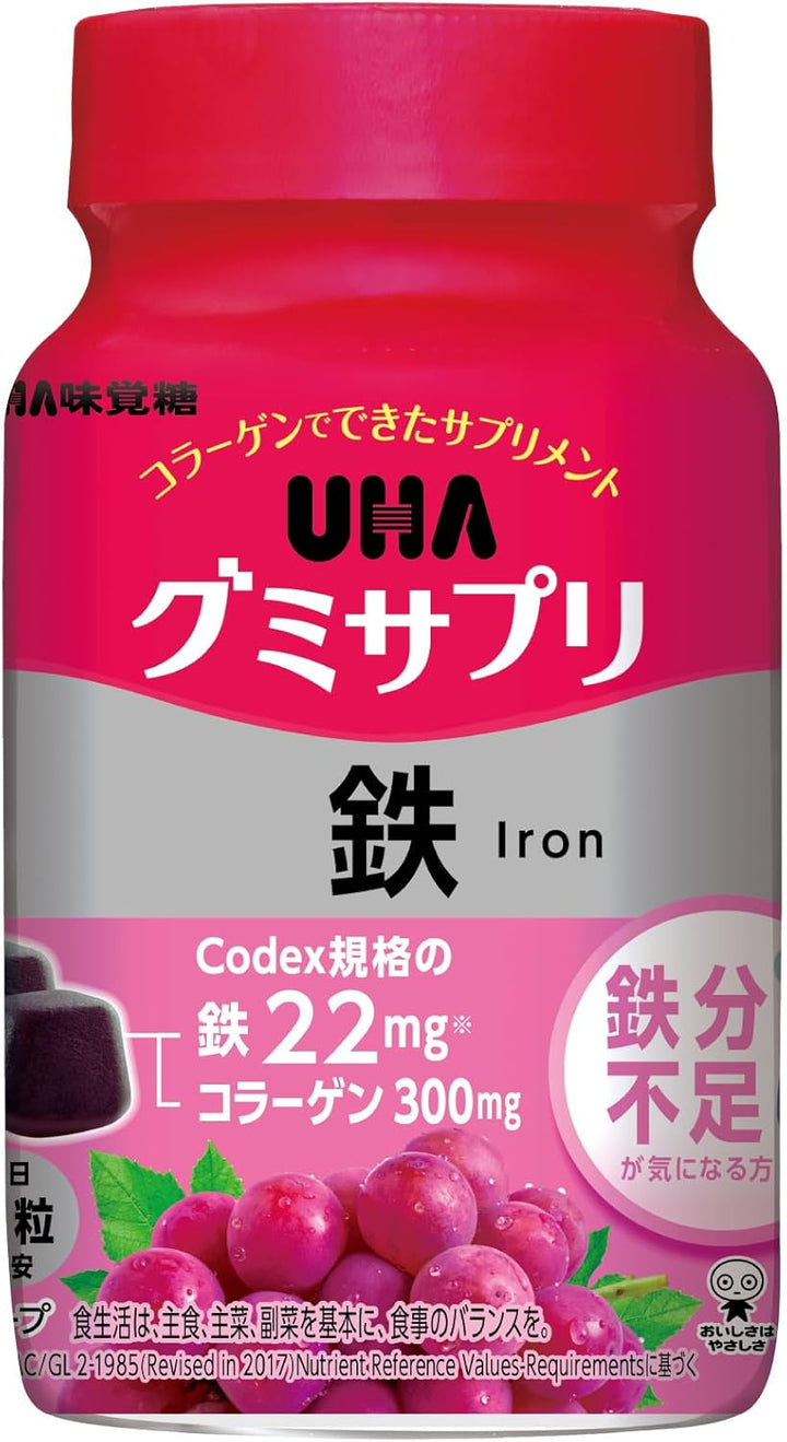 UHA味覺糖 綜合維他命補充軟糖 葉黃素 鋅 瑪卡 鐵 葉酸 鈣 水果風味