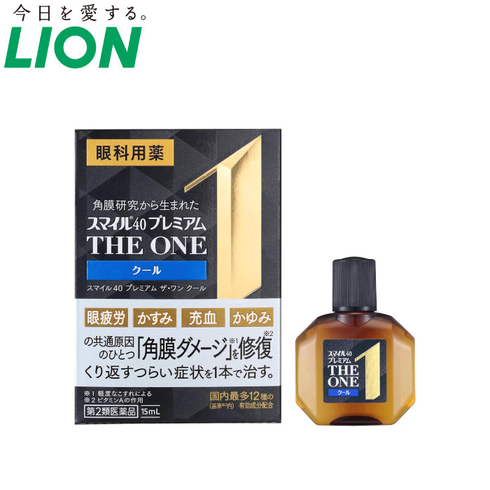 LION 獅王 Smile40 Premium The One 眼藥水 15ml (角膜修復・搔癢・充血・疲勞・促進代謝)