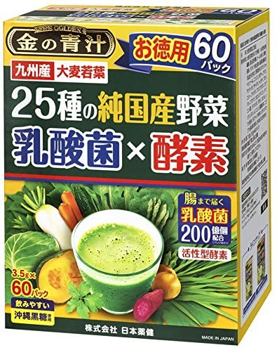 日本藥健 大麥若葉 金の青汁 乳酸菌x酵素 25種野菜 30/60包