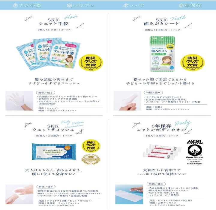 SKK 四国紙販売 長效期 防災免用水全身清潔組合