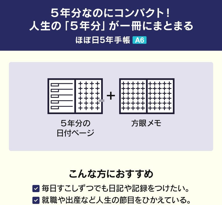 Hobonichi HOBO ほぼ日 5年手帳 2025~2029年