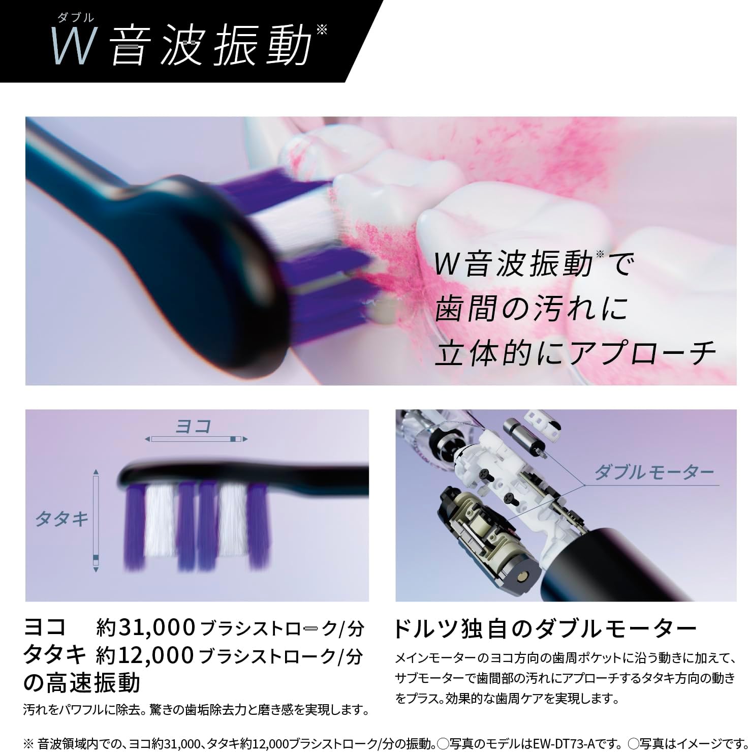 Panasonic EW-DP37 Doltz 電動歯ブラシ 概要 音波振動ハブラシ(電動歯ブラシ) ドルツ EW-DP37