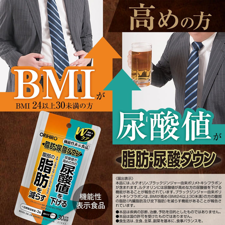 Orihiro 脂肪BMI 尿酸值 30日