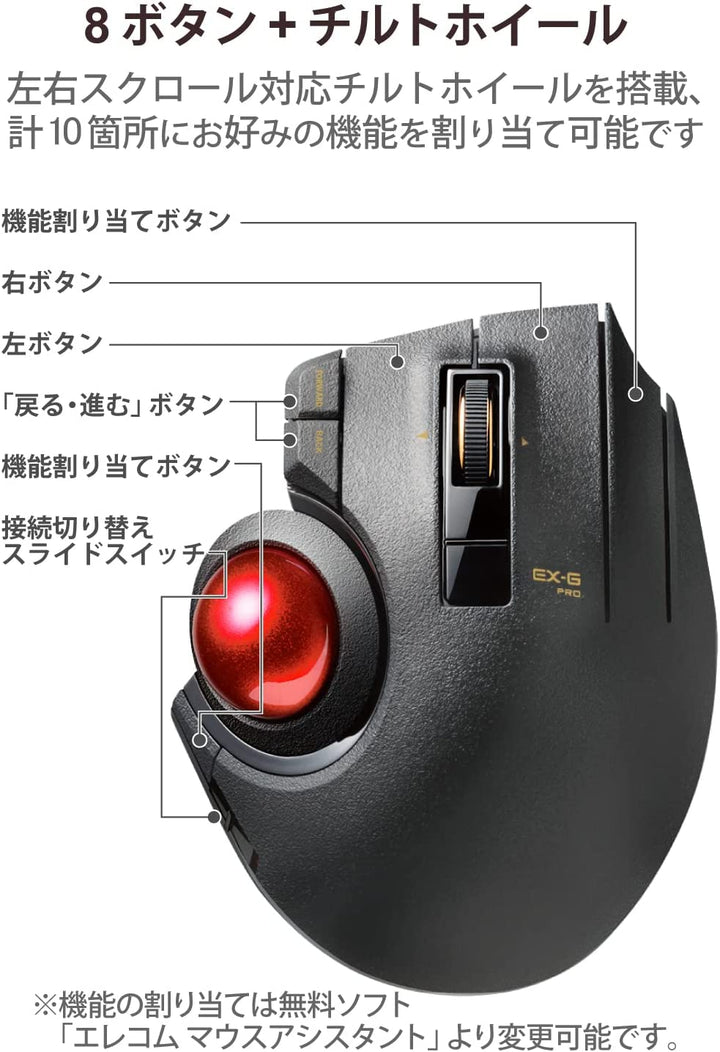 ELECOM DEFT PRO 無線軌跡球滑鼠 M-DPT1MRBK