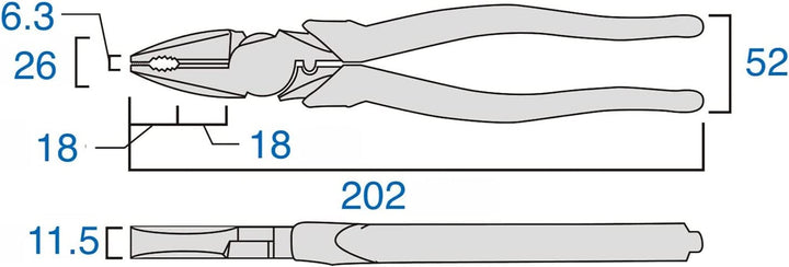 FUJIYA 富士箭 3020N-200BG 黑金系列 偏芯強力膠柄鋼絲鉗