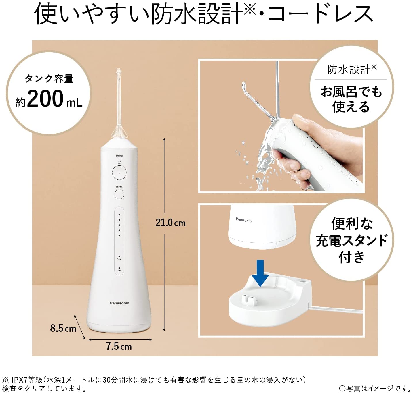 Amazon.com: Panasonic EW-DJ55-W 電動牙線器[噴射清洗機Doltz 超聲波水流防水/無線型號] AC100-240V  從日本出貨,於2022 年5 月發布: 健康與家庭