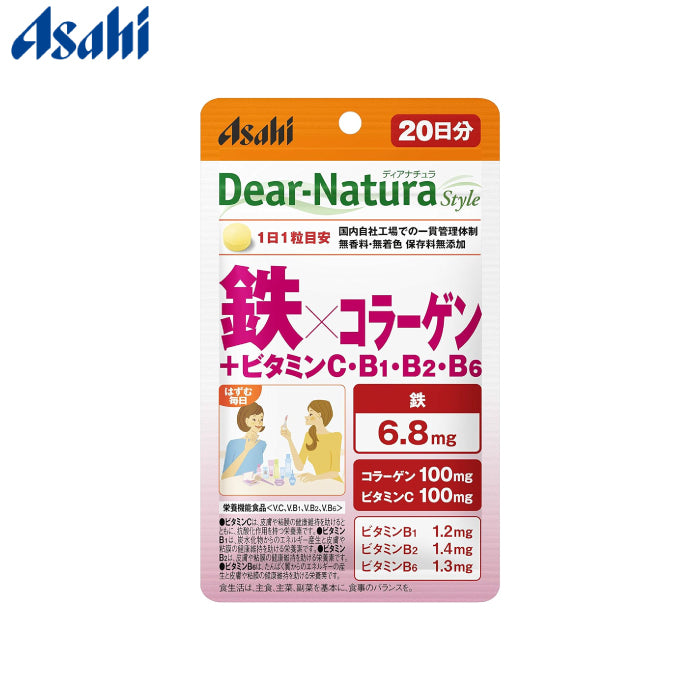 Asahi 朝日 Dear-Natura 鐵×膠原蛋白 20粒