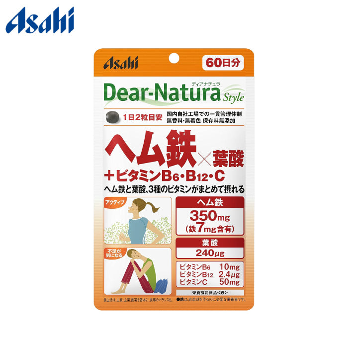 Asahi 朝日 Dear-Natura 鐵×葉酸+維他命B6・B12・C 120粒