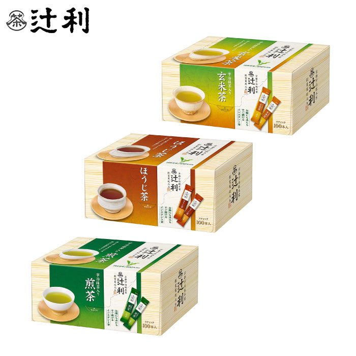 片岡物產 辻利 煎茶 玄米茶 焙茶 100包/盒