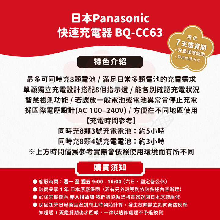 Panasonic 國際牌 BQ-CC63 快速充電器