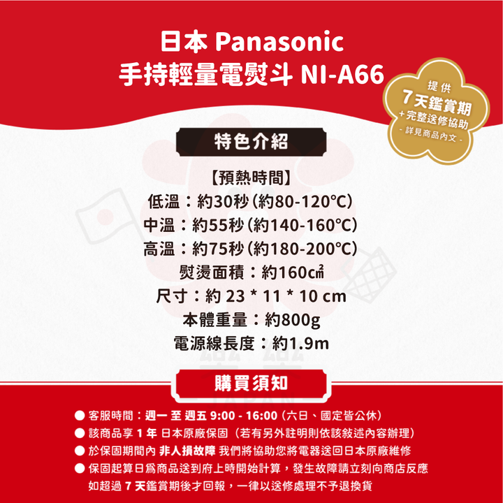 Panasonic 國際牌 NI-A66 電熨斗